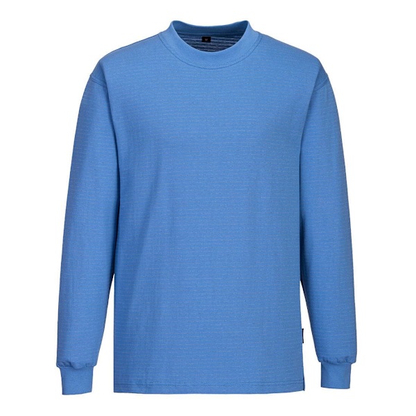Portwest Antistatisk långärmad T-shirt 3XL Hamilton Blå Hamilton Blue 3XL