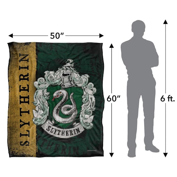Harry Potter Slytherin Crest Filt En Storlek Flerfärgad Multicoloured One Size