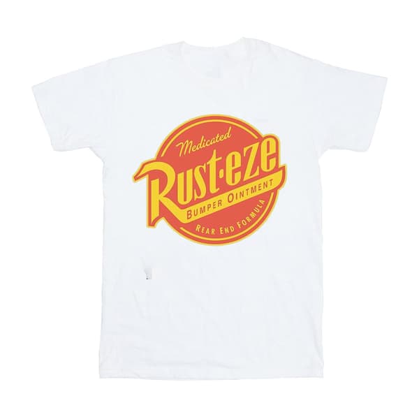 Disney Dam/Dam Bilar Rust-Eze Logotyp Bomull Boyfriend T-shirt White L