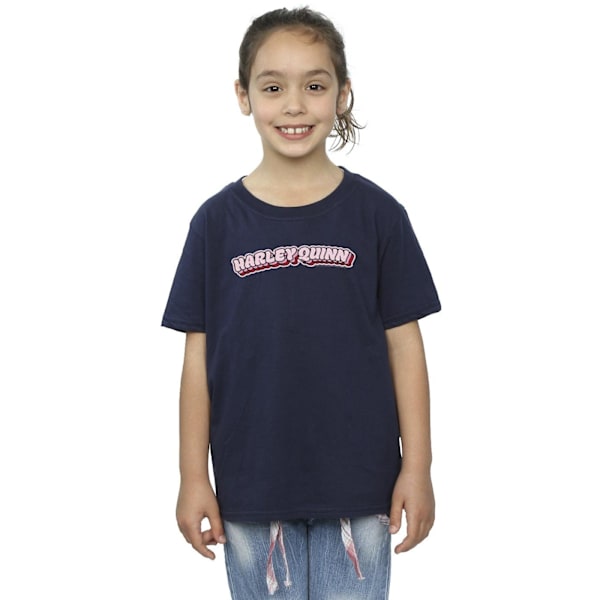 DC Comics Girls Batman Harley Quinn Logo Bomull T-shirt 9-11 År Navy Blue 9-11 Years