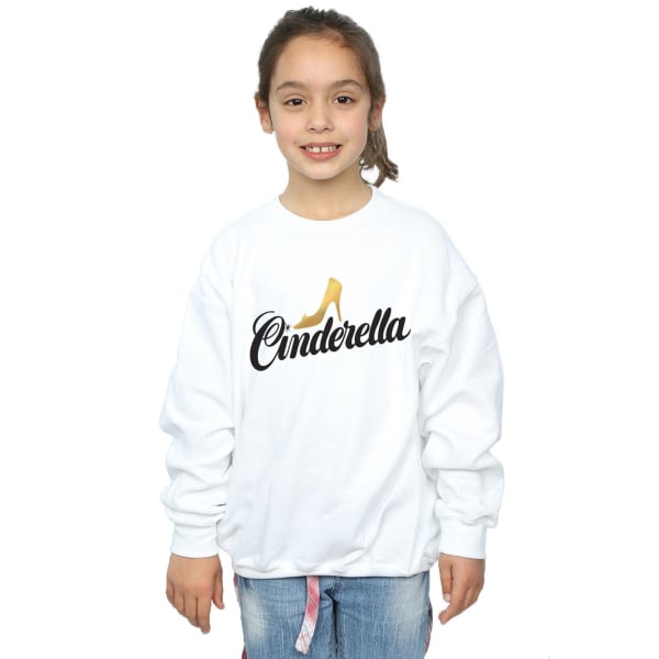 Disney Girls Cinderella Shoe Logo Sweatshirt 5-6 år Vit White 5-6 Years