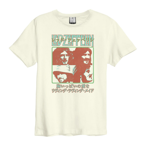 Förstärkt unisex vuxen Japan affisch Led Zeppelin T-shirt S Vint Vintage White S