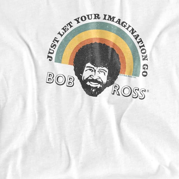 Bob Ross Dam Just Let Your Imagination Go Rainbow-passform White XL