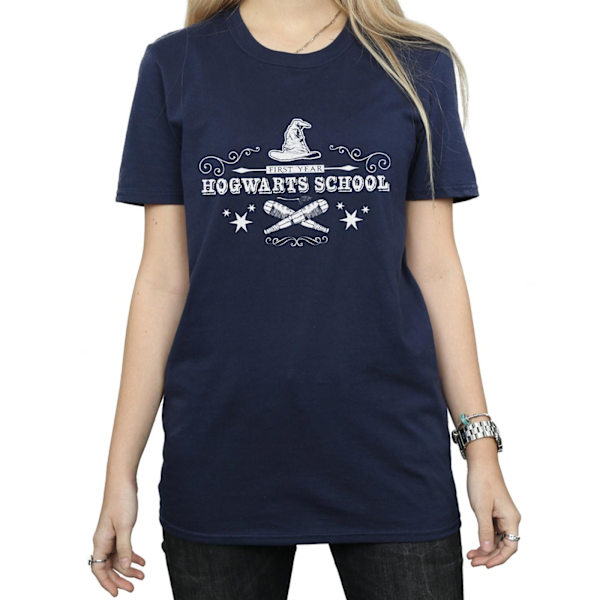 Harry Potter Dam/Damer Hogwarts Första Året Bomull Pojkvän Navy Blue L