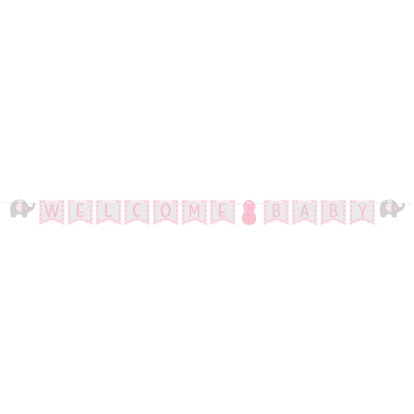 Creative Converting Welcome Baby Peanut Banner One Size Grå/Pi Grey/Pink One Size