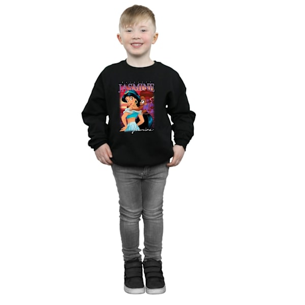 Disney Boys Aladdin Princess Jasmine Montage Sweatshirt 7-8 år Black 7-8 Years