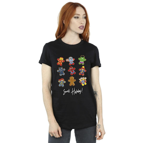 Marvel Womens/Ladies Gingerbread Avengers Bomull Boyfriend T-Sh Black XXL