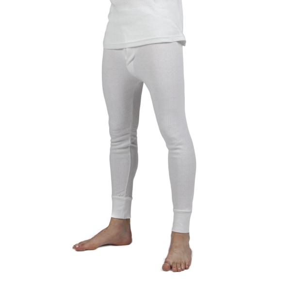 Thermal underkläder för män Long Johns Polyviscose Range (brittisk Ma White Waist: 40-42inch (X-Large)