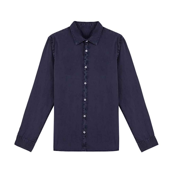 Native Spirit Herr Tvättad Långärmad Skjorta M Marinblå Navy Blue M