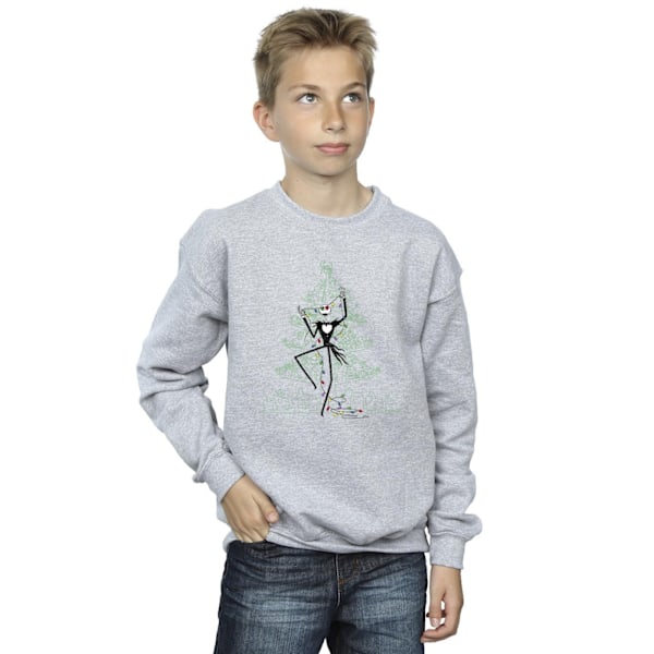 Disney Boys The Nightmare Before Christmas Tree Grön Sweatshirt Sports Grey 7-8 Years