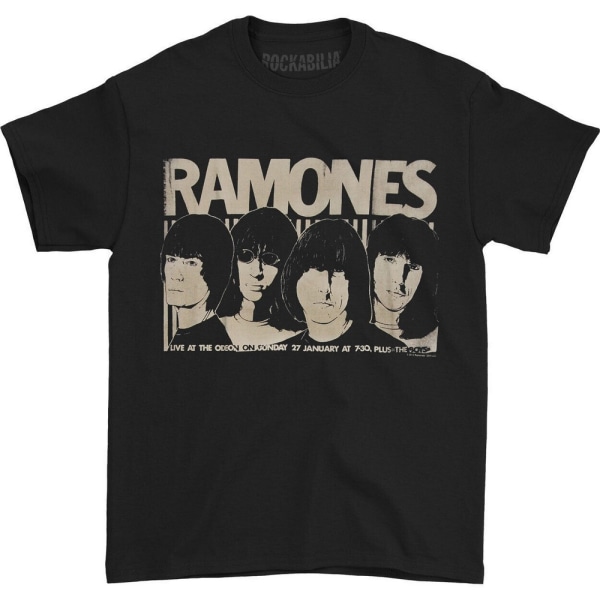 Ramones Unisex Vuxen Odeon Poster T-Shirt XL Svart Black XL
