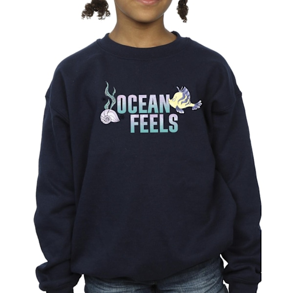 Disney Girls The Little Mermaid Ocean Sweatshirt 9-11 år Marinblå Navy Blue 9-11 Years