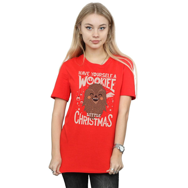 Star Wars Dam/Damer Wookiee Liten Jul Bomull Pojkvän Red L