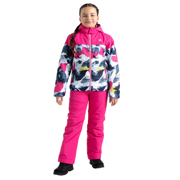 Dare 2B Barn/Barn Liftie Abstract Mountain Skidjacka 5-6 Pure Pink/Quiet Blue 5-6 Years