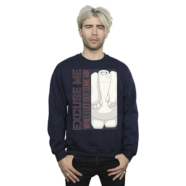 Disney Herr Big Hero 6 Baymax Excuse Me Some Air Sweatshirt 4XL Navy Blue 4XL