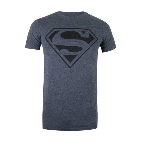 Superman Herr Monokrom bomull T-shirt M Mörk Ljung/Svart Dark Heather/Black M