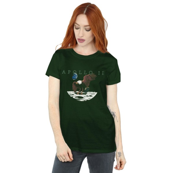 NASA Dam/Kvinnor Apollo 11 Vintage Bomull Boyfriend T-Shirt L Forest Green L