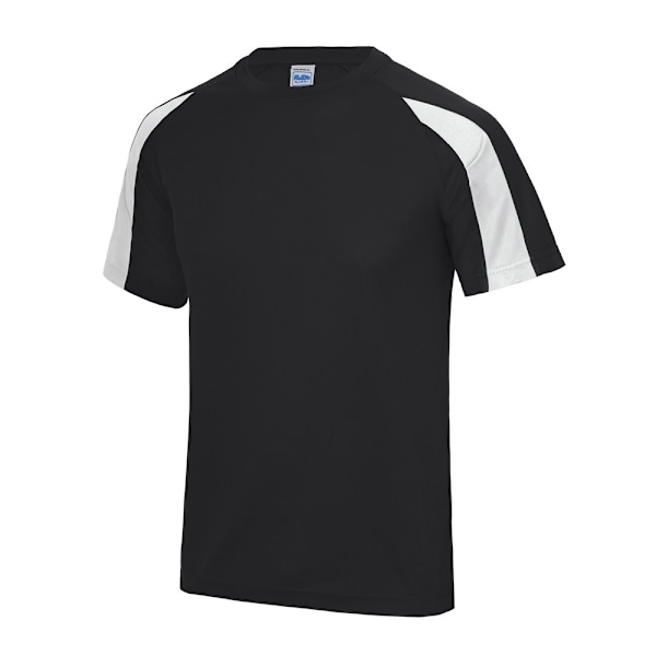 AWDis Cool Herr Kontrast Fukttransporterande T-shirt L Jet Svart/A Jet Black/Arctic White L