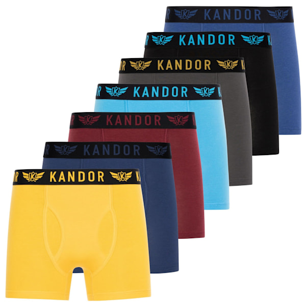 Kandor Bambers Bambu Boxerkalsonger för män (7-pack) M Gul Yellow M