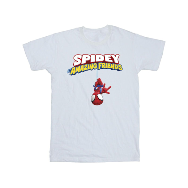 Marvel Girls Spider-Man Hänger Upp och Ner Bomull T-shirt 5-6 White 5-6 Years