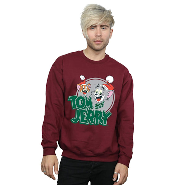 Tom And Jerry Julhälsning Sweatshirt M Burgundy Burgundy M