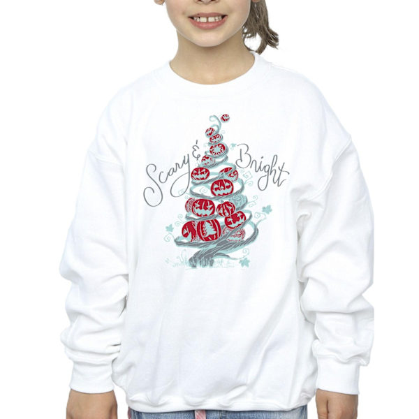 Disney Girls The Nightmare Before Christmas Scary & Bright Sweatshirt White 9-11 Years