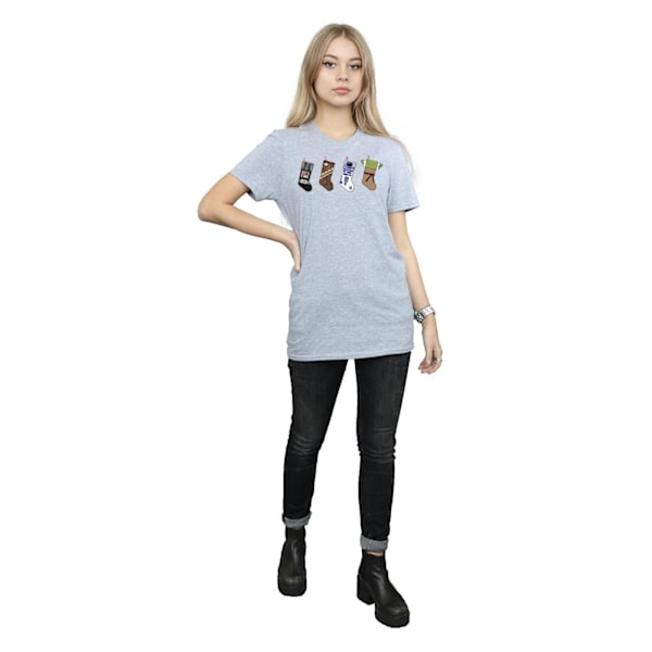 Star Wars Dam/Damer Julstrumpor Bomull Boyfriend T-Shirt XXL Sports Grey Sports Grey XXL