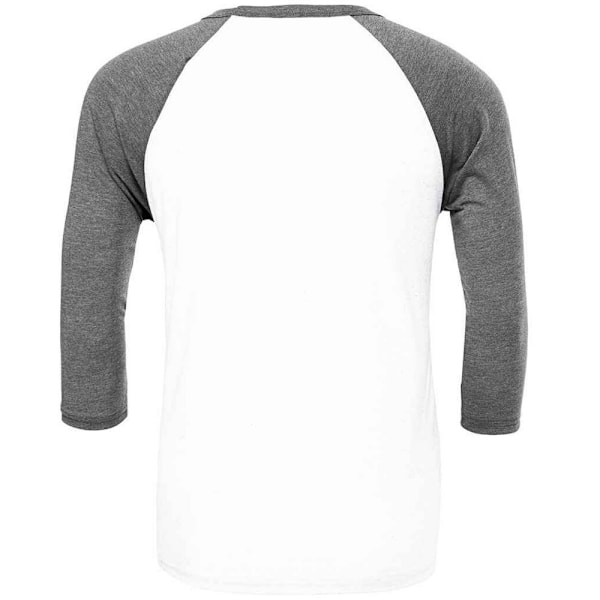 Canvas Unisex Vuxen 3/4 Ärms Baseball T-Shirt XS Vit/Djup H White/Deep Heather XS