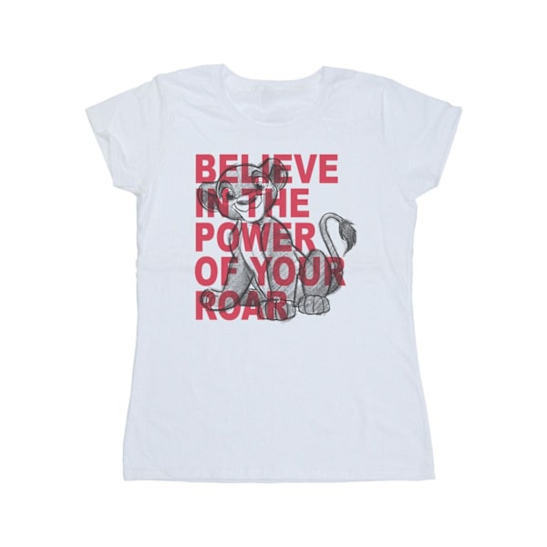 Disney Dam/Kvinnor Lejonkungen Power Of Roar Bomull T-shirt White M