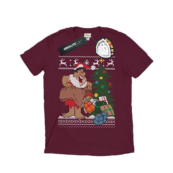 The Flintstones Herr Jul Fair Isle T-shirt M Burgundy Burgundy M