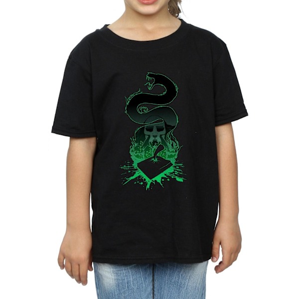 Harry Potter T-shirt i bomull med Nagini-silhuett för flickor, 5-6 år, B Black 5-6 Years