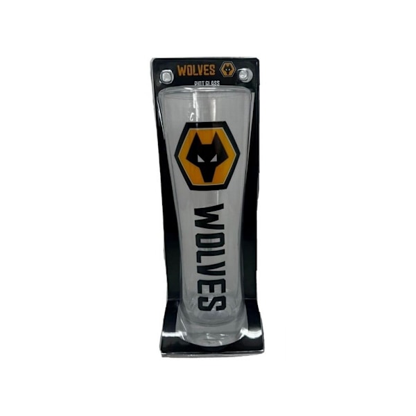 Wolverhampton Wanderers FC Crest Pint Glas En Storlek Vit/Guld White/Gold/Black One Size