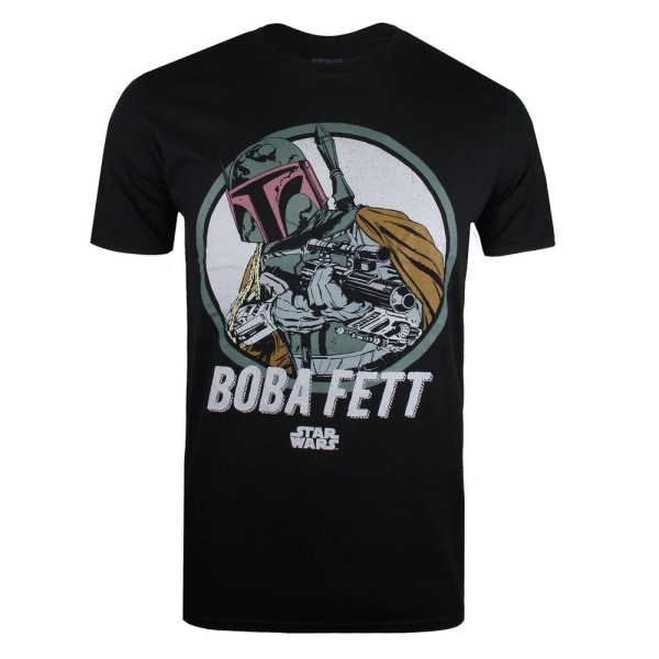 Star Wars Mens Boba Fett Retro T-shirt L Svart Black L