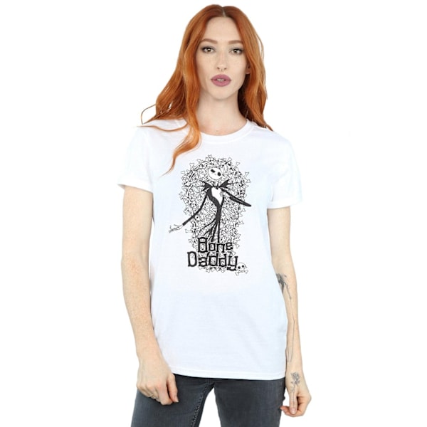 Disney Dam/Kvinnor Mardröm Innan Jul Bone Daddy Bomull Boyfriend T-Shirt White M