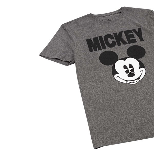 Disney Dam/Kvinnor Mickey Mouse Ansikte T-Shirt XL Kolgrå Charcoal Grey XL