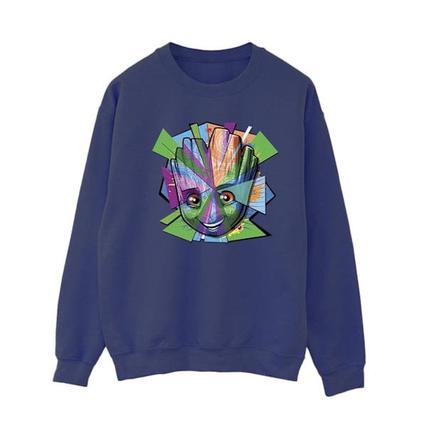 Marvel Dam/Kvinnor Guardians Of The Galaxy Groot Shattered Sweatshirt Navy Blue L