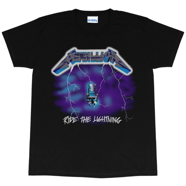 Metallica Mens Ride the Lightning T-Shirt XL Svart/Lila Black/Purple XL