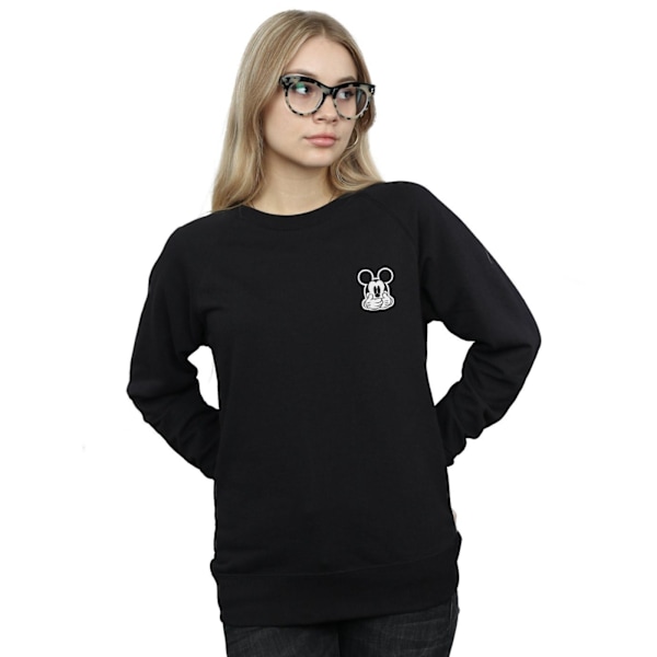 Disney Dam/Kvinnor Mickey Mouse Dont Speak Brösttryck Sweatshirt Black S
