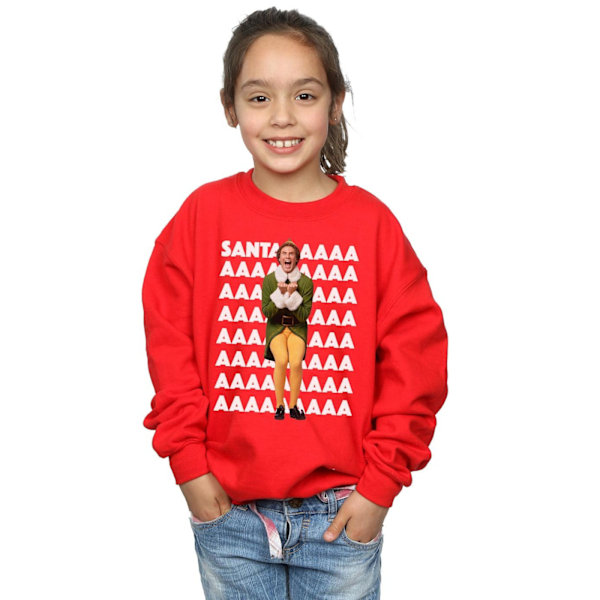 Elf Girls Buddy Santa Scream Sweatshirt 7-8 år Röd Red 7-8 Years