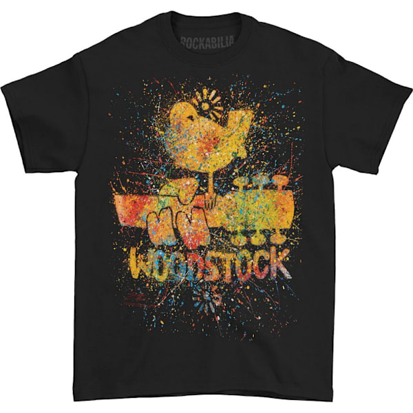 Woodstock Unisex Adult Splattered T-Shirt L Svart Black L