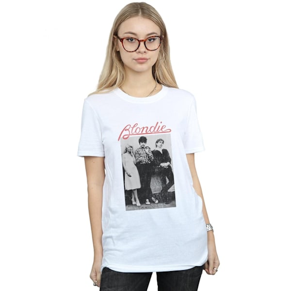 Blondie Dam/Dam Distressed Band Bomull Boyfriend T-Shirt White M