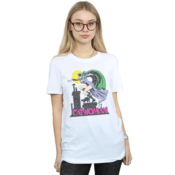 DC Comics Dam/Damer Catwoman Crackle Logo Bomull Boyfriend White XXL