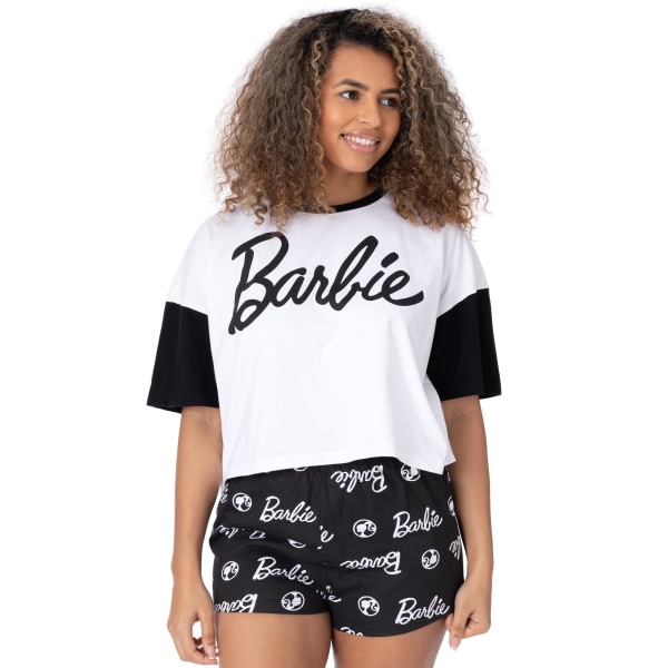 Barbie Dam/Dam Kort Pyjamas Set S Svart/Vit Black/White S