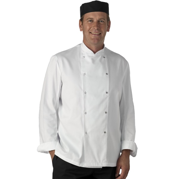 Dennys Mens Långärmad Chefs Jacka / Chefswear (Pack of 2) 2X White 2XL
