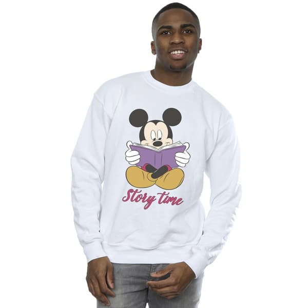 Disney Herr Mickey Mouse Story Time Sweatshirt M Vit White M
