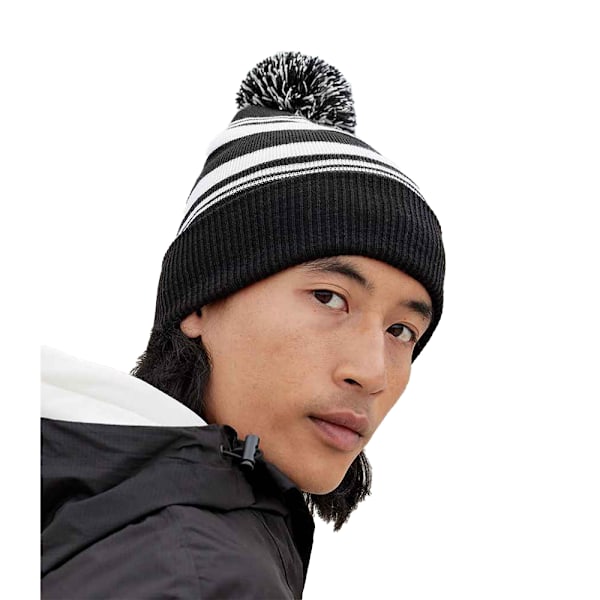 Beechfield Unisex Vuxen Fan Striped Beanie One Size Svart/Vit Black/White One Size