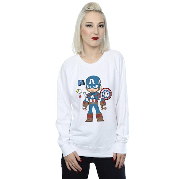 Marvel Dam/Kvinnor Captain America Sketch Sweatshirt XXL Vit White XXL