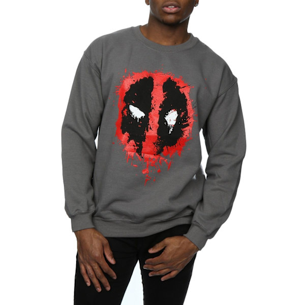 Marvel Deadpool Splat Face Sweatshirt XL Charcoal Charcoal XL