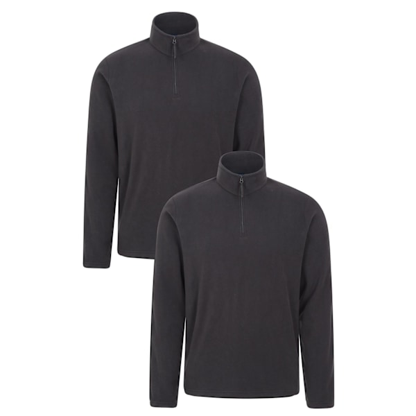 Mountain Warehouse Herr Camber II Fleece Top (2-pack) XXL Svart Black XXL