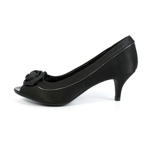 Lunar Womens/Ladies Ripley Satin Court Shoes 3 UK Black Black 3 UK